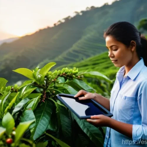 Home 31 커피 원산지의 커피 관련 직업 소개 - **Prompt:** A skilled female agronomist, dressed in practical yet stylish outdoor work attire includ...