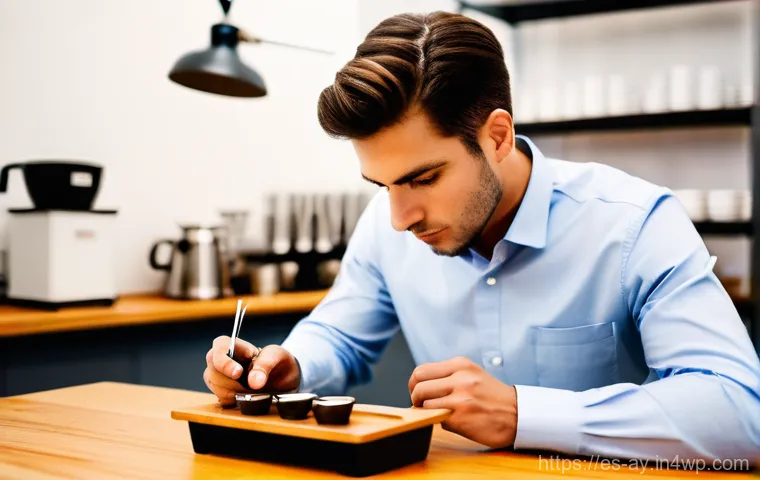 커피 원산지의 커피 관련 직업 소개 - **Prompt:** A skilled female agronomist, dressed in practical yet stylish outdoor work attire includ...